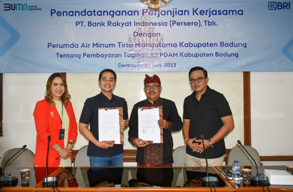 Penandatanganan Perjanjian Kerjasama PT. Bank Rakyat Indonesia (Persero), Tbk. Dengan Perumda Air Minum Tirta Mangutama Kabupaten Badung